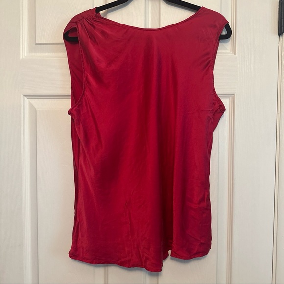 Randolph Duke Vibrant Red V-Neck Blouse - Picture 4 of 7